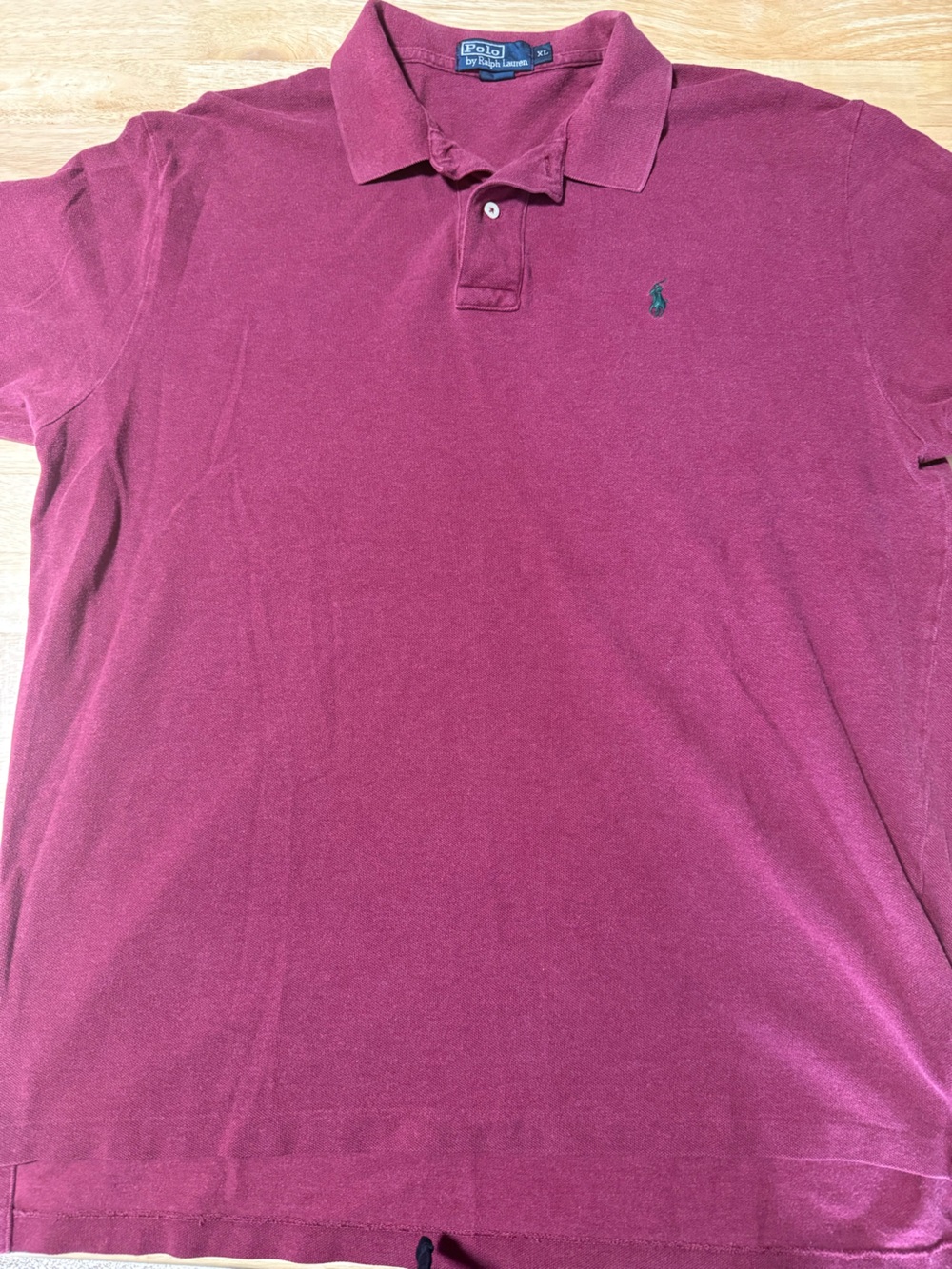 Men’s Polo Ralph Lauren Short Sleeve Polo Shirt XL Burgundy Red Pony Logo